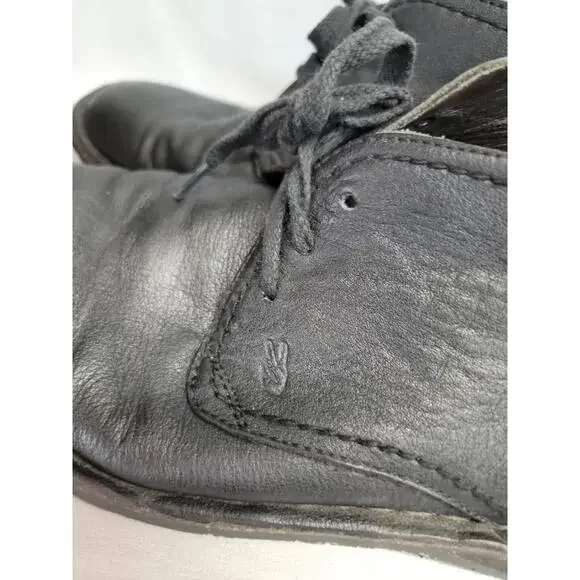John Varvatos Star USA Black Leather Vintage Men's Shoes Size9.5 M